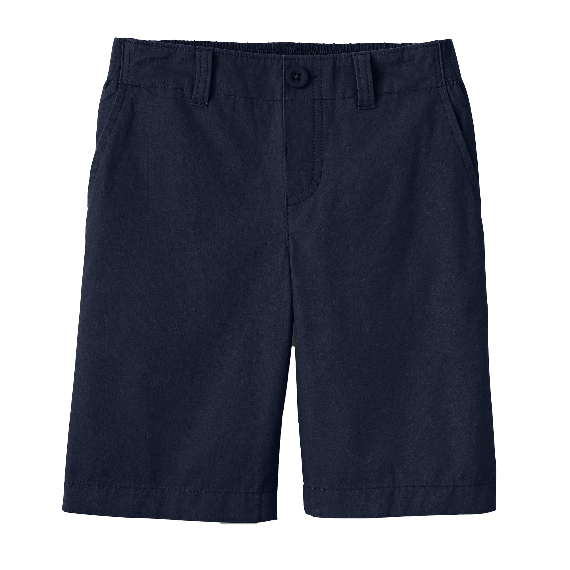 Plain Front Blend Chino Shorts - Navy