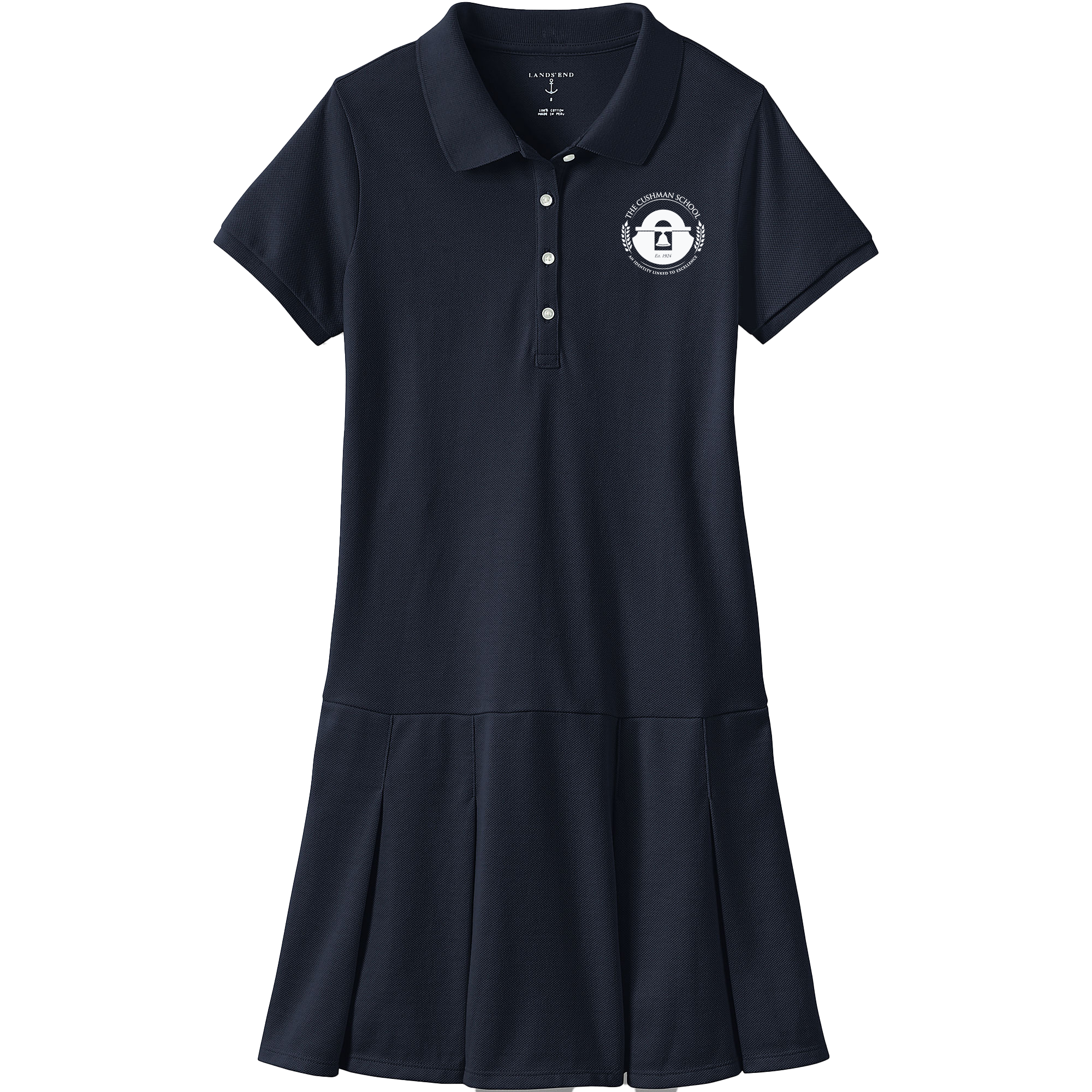 Mesh Polo Dress - Navy