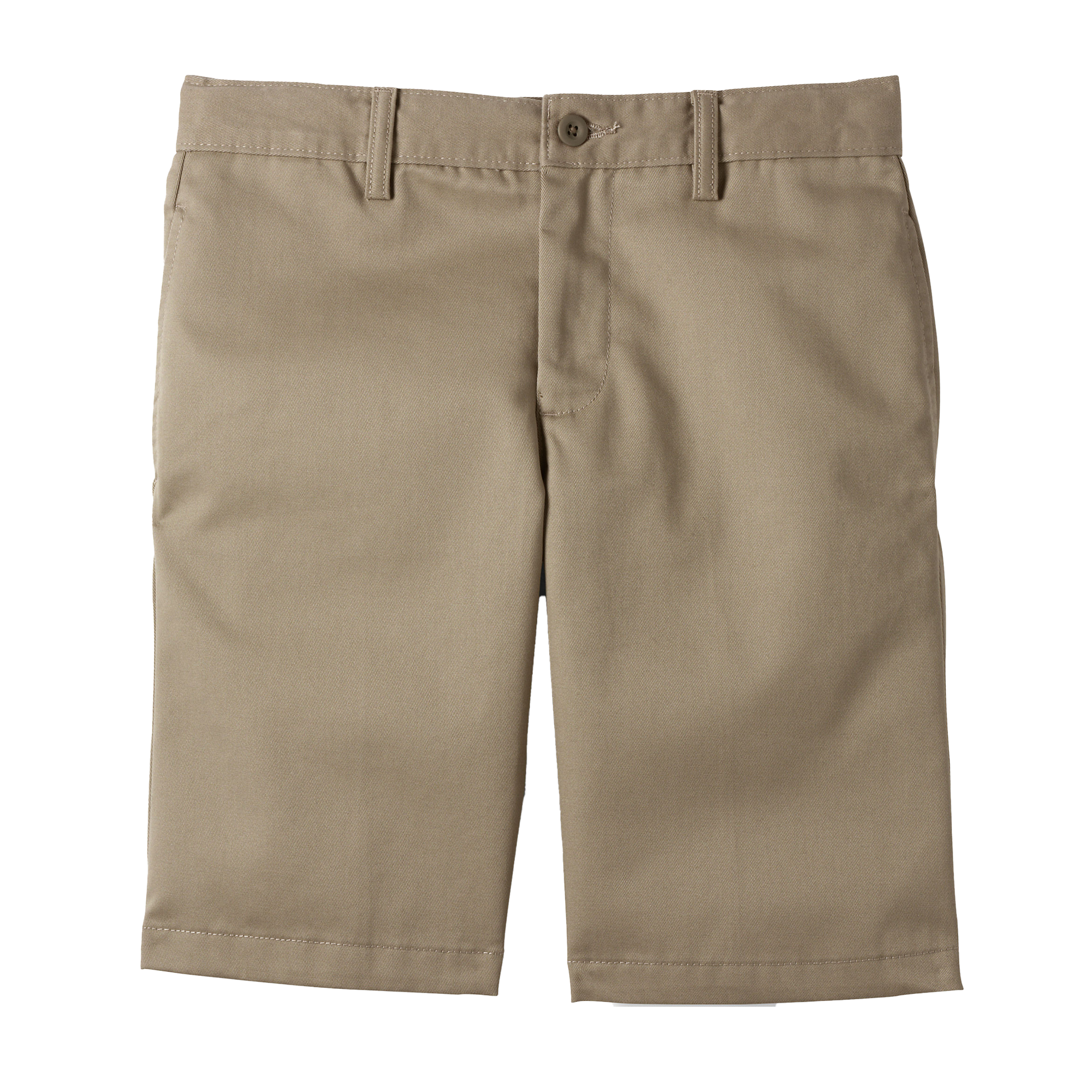 Plain Front Blend Chino Shorts- Khaki